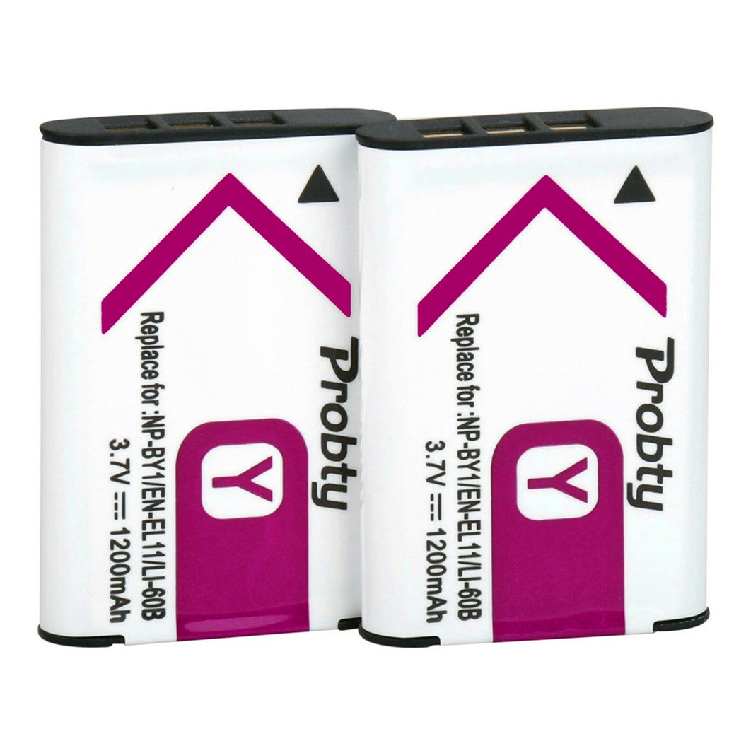 2개 3.7V 1200mAh 리튬 이온 배터리 NP-BY1 NPBY1 USB LCD 충전기용 Sony HDR-AZ1VR 스포츠 미니 카메라용