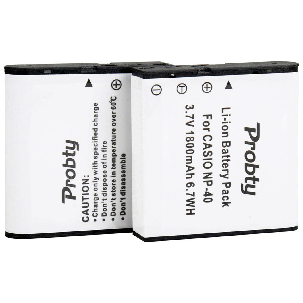 2 Peças Bateria Li-Ion 3.7V 1800mAh NP-40 para Casio EX-Z30 / P700 / PM200