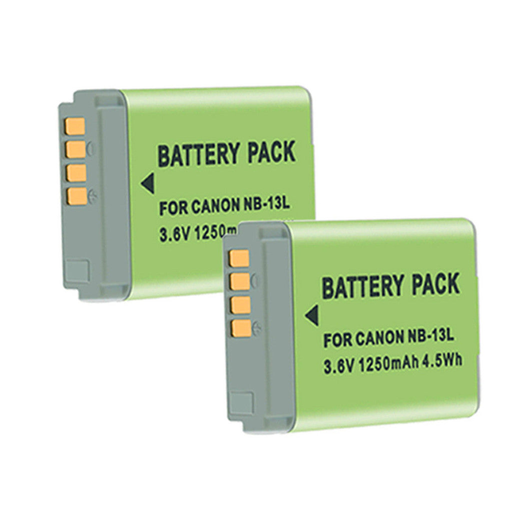 2 Peças de Bateria Li-Ion 3.6V 1250mAh NB-13L para Canon PowerShot G7X, SX730 HS e Modelos Compatíveis