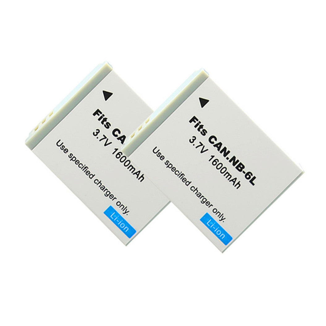 2개 3.7V 1600mAh NB-6L 리튬 이온 배터리 Canon Power Shot IXUS 310 SX240 SX275용