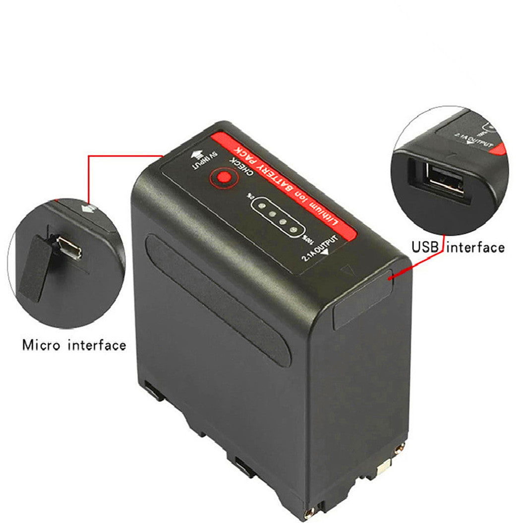 Batería de iones de litio NP-F980 de 7,4 V y 7800 mAh para cámaras Sony DCR-SC100, CCD-SC55, CCD-SC65 y CCD-TR3000