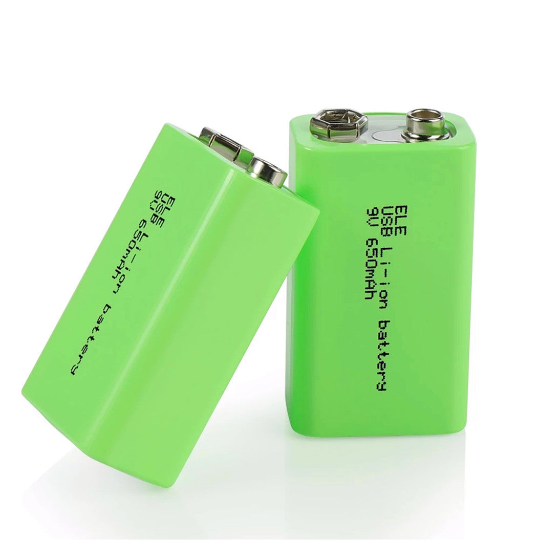 Lot de 2 batteries lithium-ion 9 V 650 mAh 6F22 pour hélicoptère RC, modèle, microphone, jouet