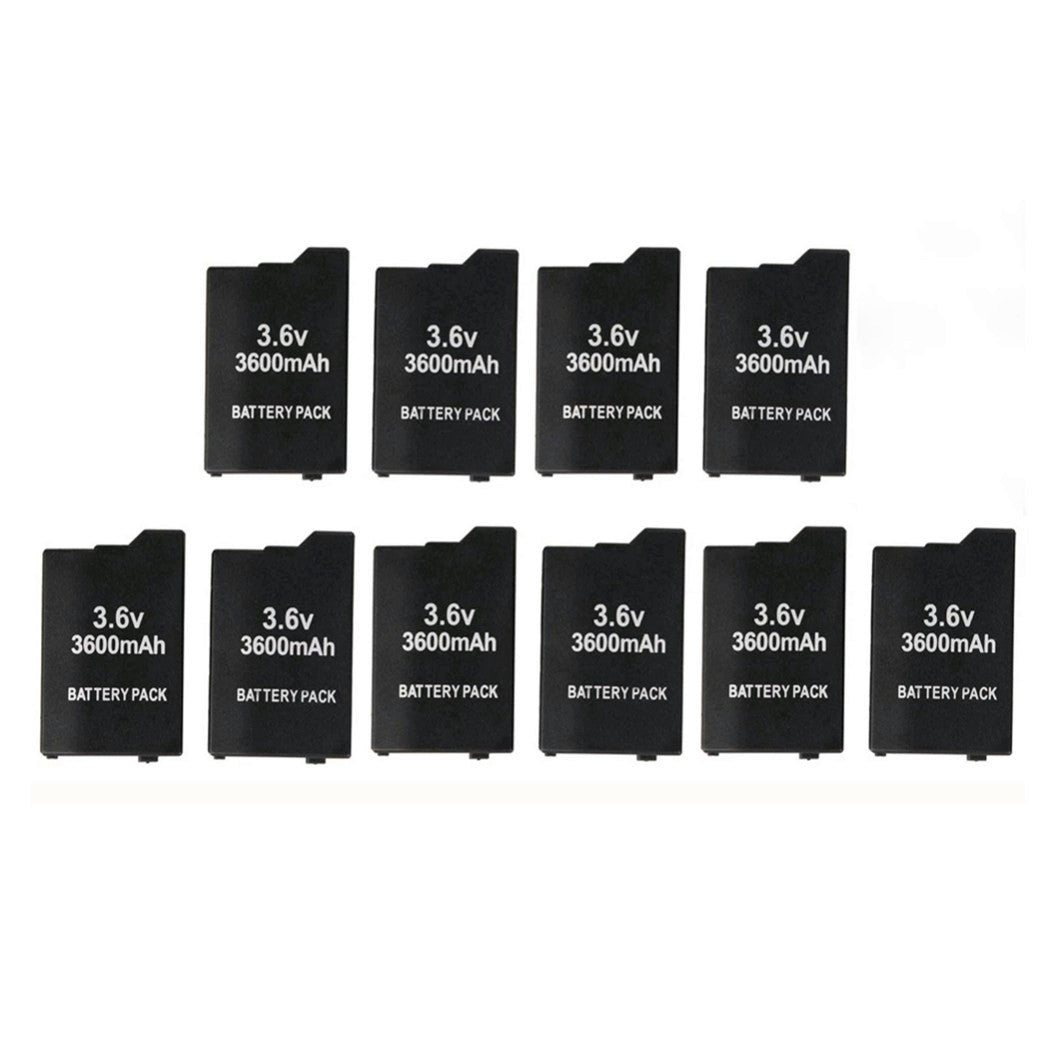 Lot de 10 batteries de remplacement 3,6 V 3600 mAh pour manette de jeu Sony PSP2000 PSP3000