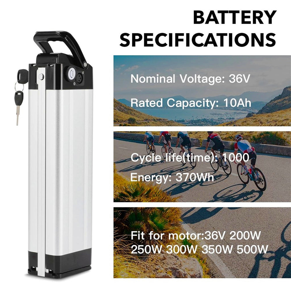Phylion XH370-10J 36V 10Ah 리튬 이온 e-자전거 배터리 18650 - Seat Tube Silverfish Prophete용 (상단 방전)
