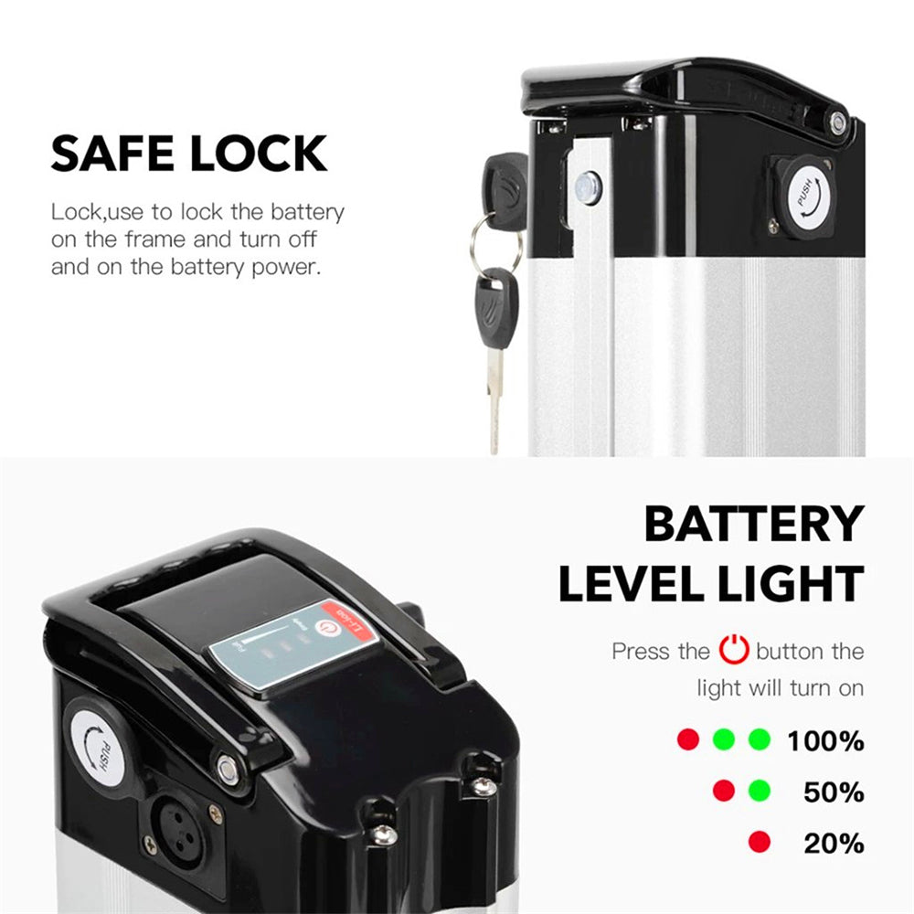 Phylion XH370-10J 36V 10Ah 리튬 이온 e-자전거 배터리 18650 - Seat Tube Silverfish Prophete용 (하단 방전) 및 상단 방전 모델