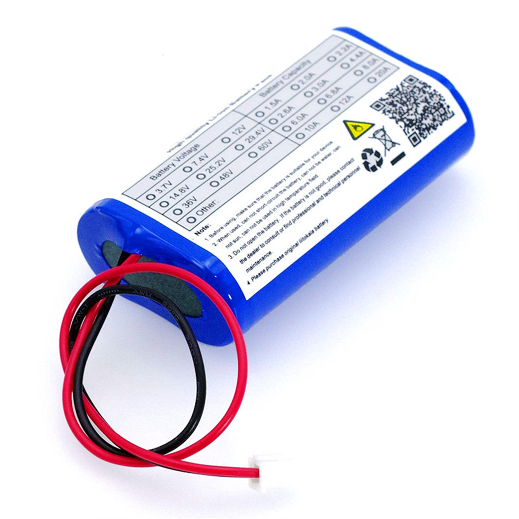Batterie au lithium LiitoKala 3,7 V 5 200 mAh 18650 pour pêche, lampe LED, haut-parleur Bluetooth, 4,2 V, piles d'urgence DIY + prise 2P