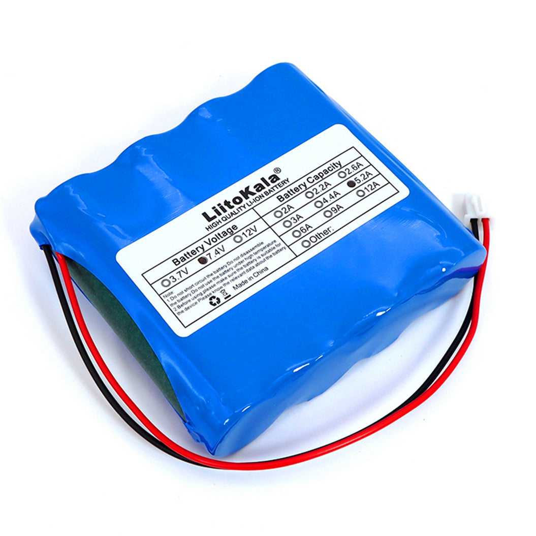 力特朗 Liitokala 18650 リチウム電池パック 7.4V 2S2P 5.2ah 釣り用 LED ライト・ブルートゥーススピーカー用 8.4V 緊急時 DIY 電池 PCB 付き