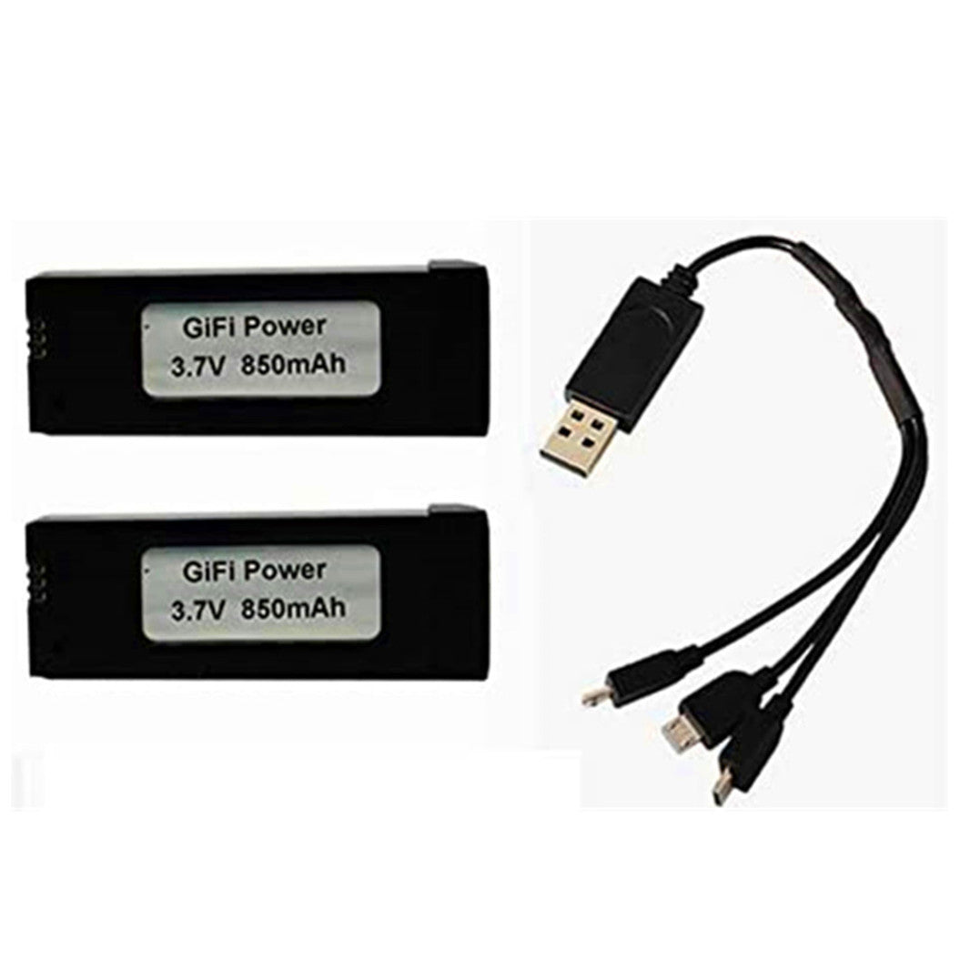 2pcs 3.7 V 850 mAh LiPo battery for each E58 JY019 GD88 L800 S168 RC quadcopter drone battery with USB charger