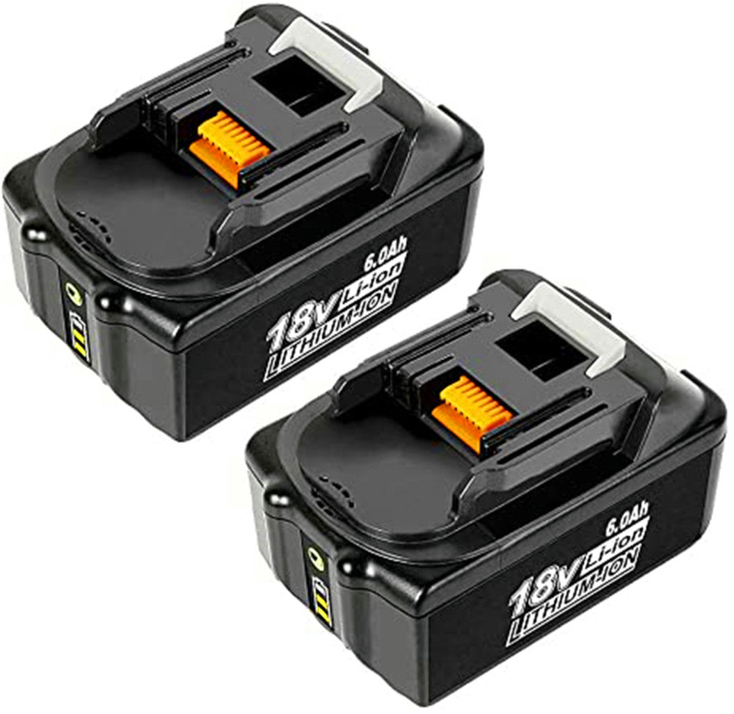 Lot de 2 batteries lithium-ion 6,0 Ah 18 V BL1850B BL1860 BL BL1830 BL1840B 194205-3 LXT-400 avec écran LED