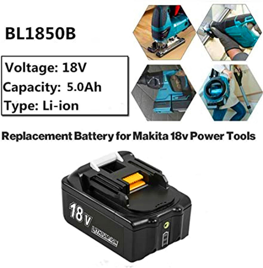 Lot de 4 batteries Li-Ion 18 V 5,0 Ah pour Makita BL1860B BL1850B BL1860