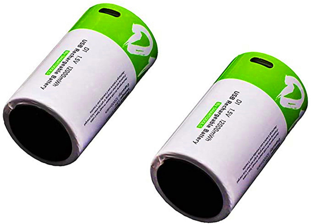 2 piezas de batería de iones de litio recargable USB-D, 1,5 V, 12000 mWh, batería D recargable, carga rápida de 4 horas, más constante