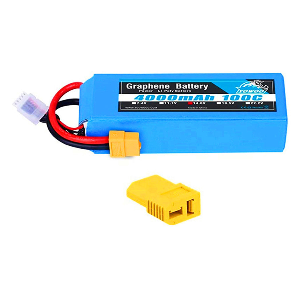 14.8V 4000mAh Batterij met XT60 en Deans T Connector voor Vliegtuig, Multi-Rotor, Auto, Vrachtwagen, Boot
