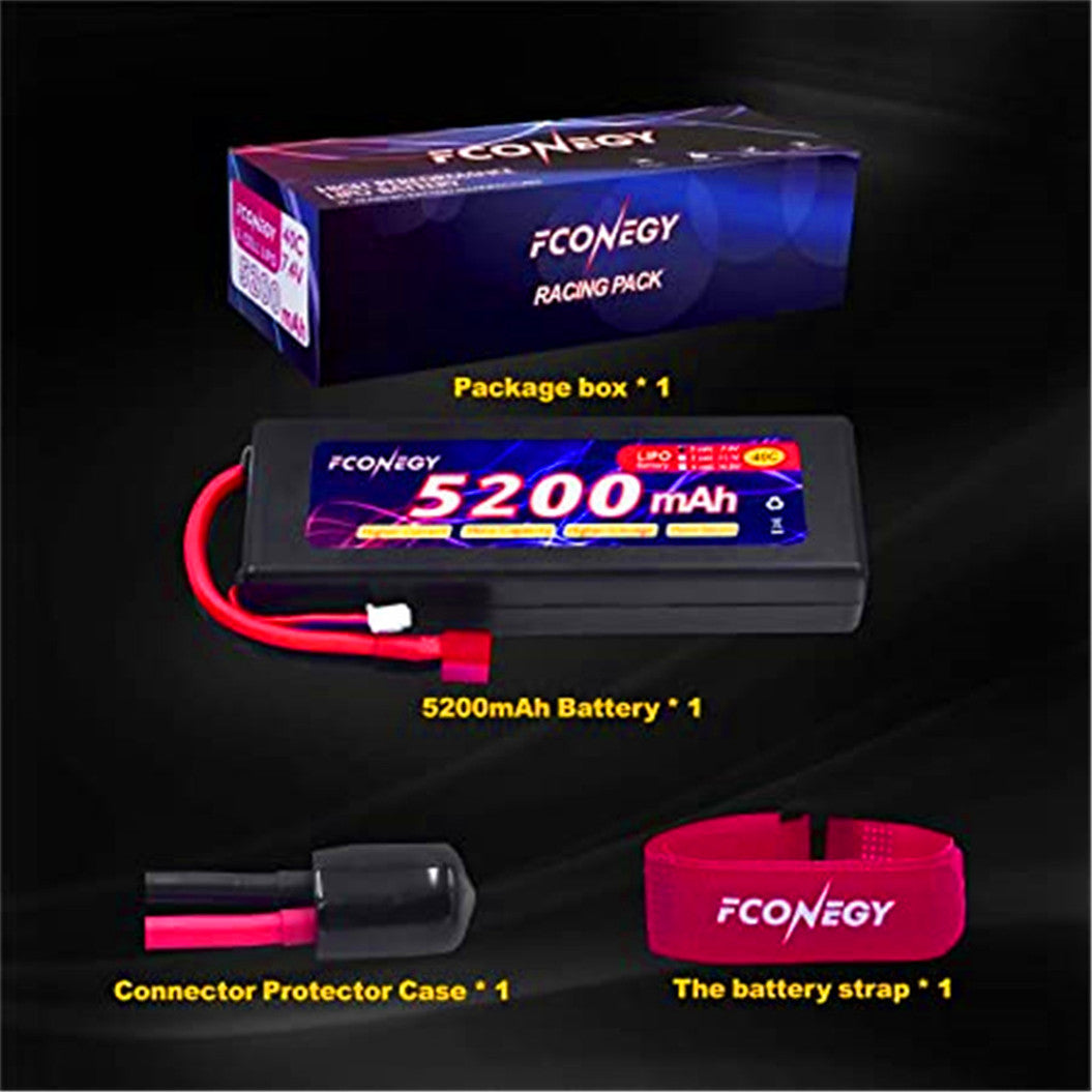 7.4V 5200mAh LiPo Batterij met Deans T-connector voor RC Tanks, RC Trucks en Boten, Grasshopper RC Cars