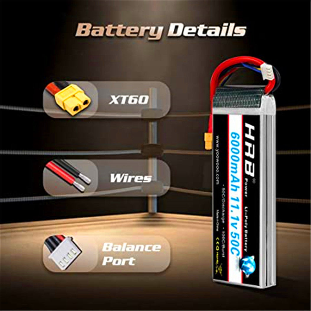 11.1V 6000mAh with XT60 connector for RC Hobby RC Car RC Helicopter RC Airplane RC Boat