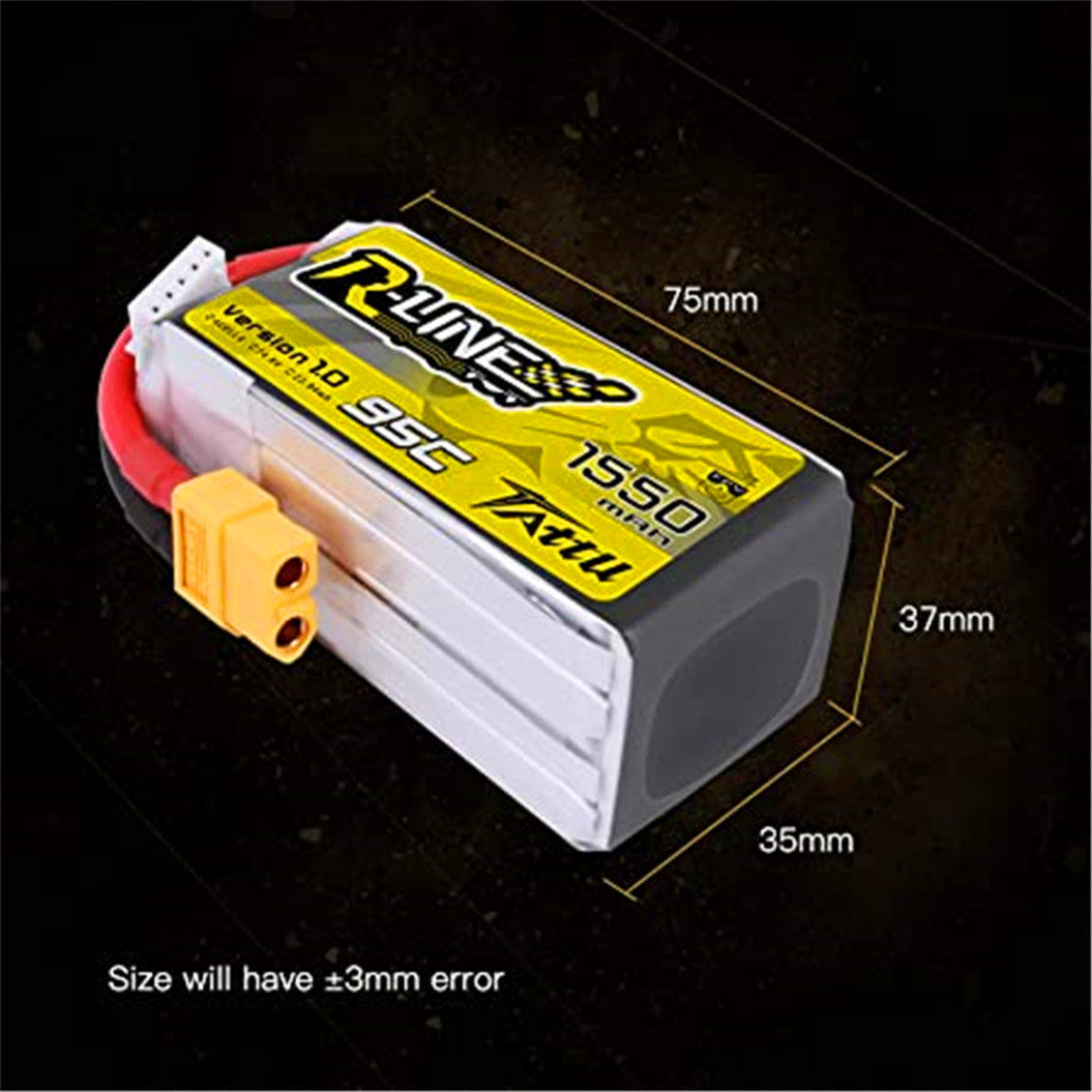 1550mAh 14.8V Batterij voor FPV Racing Quadcopters, helikopters, vliegtuigen en modelboten