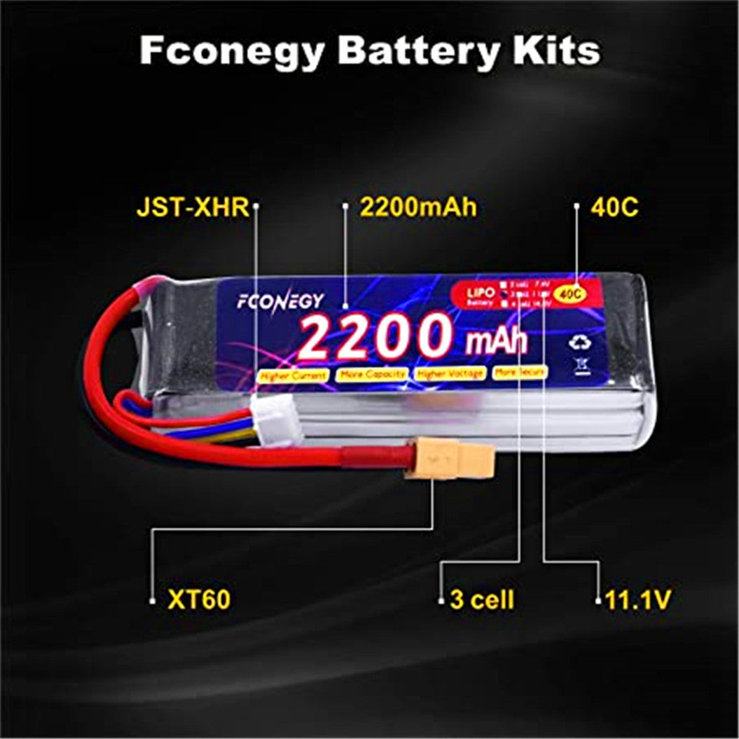 11.1V 2200mAh LiPo battery with XT60 connector for RC Quadcopter Drone FPV,LOSI, Team Associated, HPI, Tamiya, Kyosho