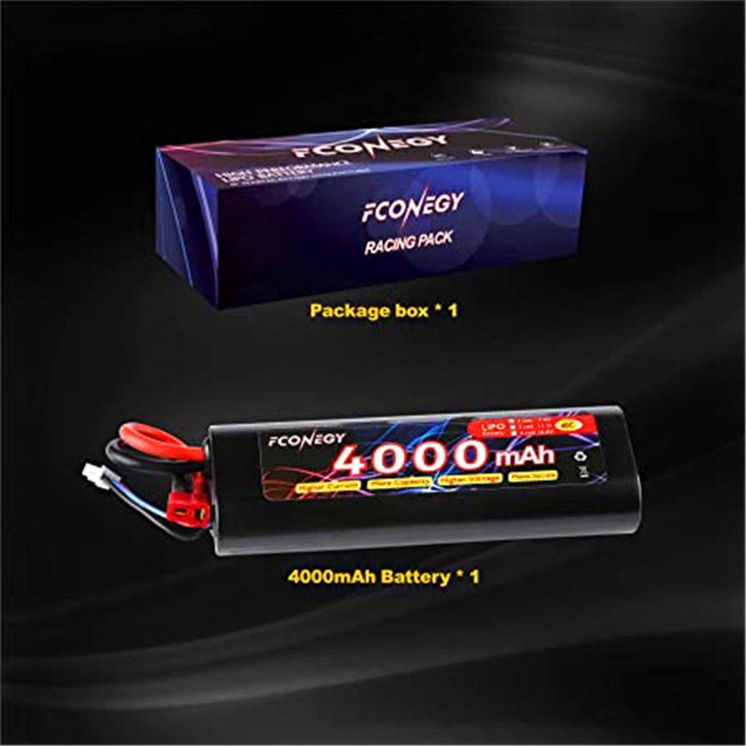 7.4V 4000mAh LiPo RC-batterij met Deans T-connector voor RC Buggy, Traxxas, LOSI, Team Associated