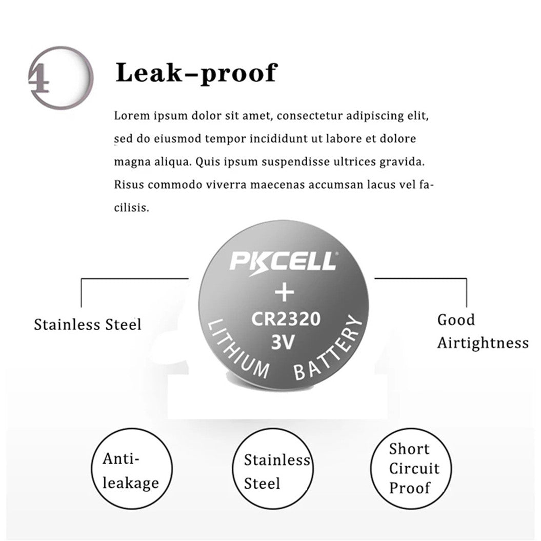 20 piezas de pila de botón de litio CR2320 de 3 V para relojes, calculadoras, ordenadores, cámaras y cámaras digitales
