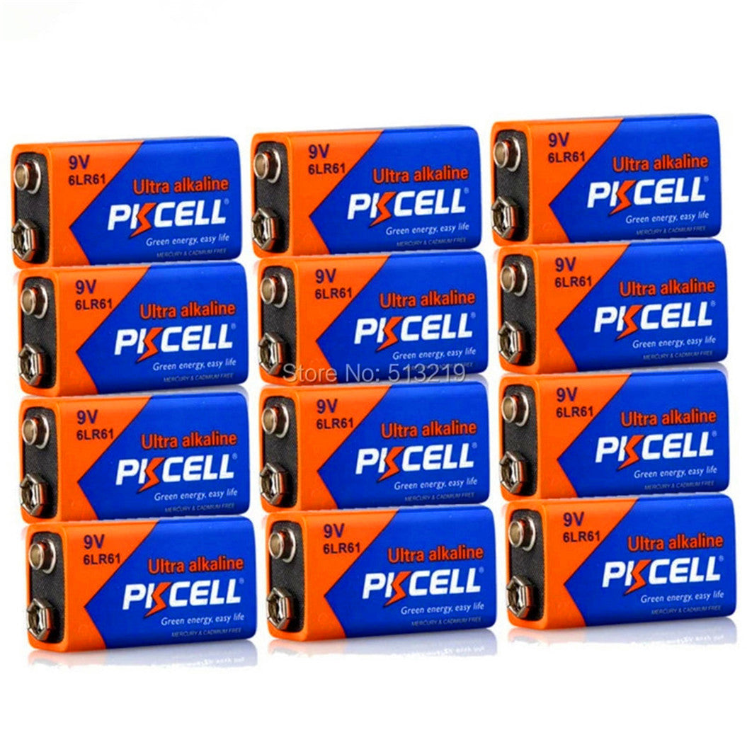 12 pilas secas alcalinas 9V 6LR61 GP1604G-S1 para cámaras digitales, MD, CD, MP3, control remoto, afeitadoras eléctricas