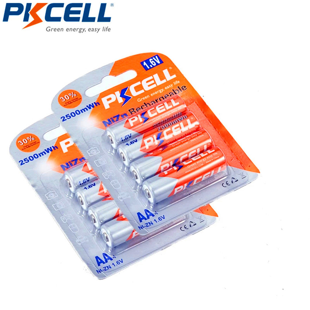 16 pilas de níquel-zinc AA Ni-Zn de 1,6 V y 2500 mWh para cámaras digitales, CD y juegos