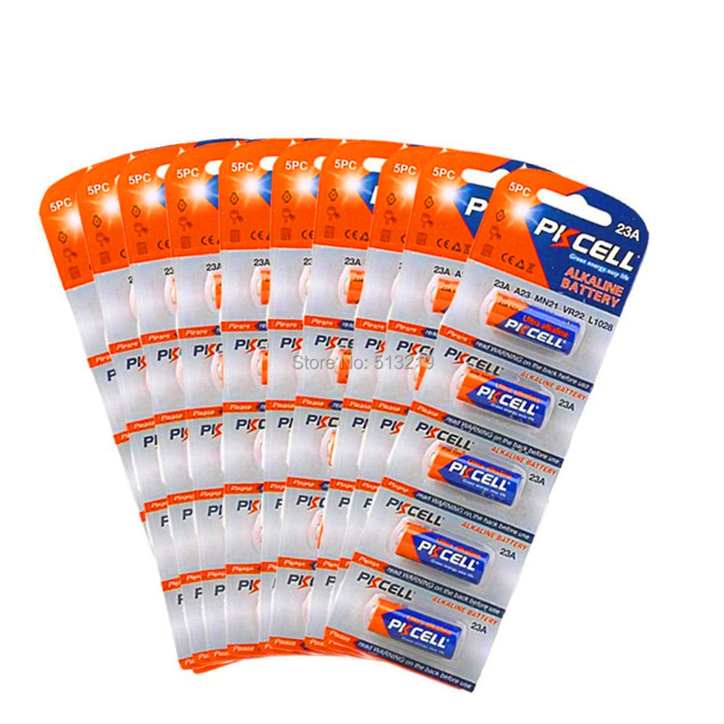 50개 12V 23A 23AE 23GA 알카라인 건전지 LED 조명, 무선 자동차 리모컨, 성인용품용