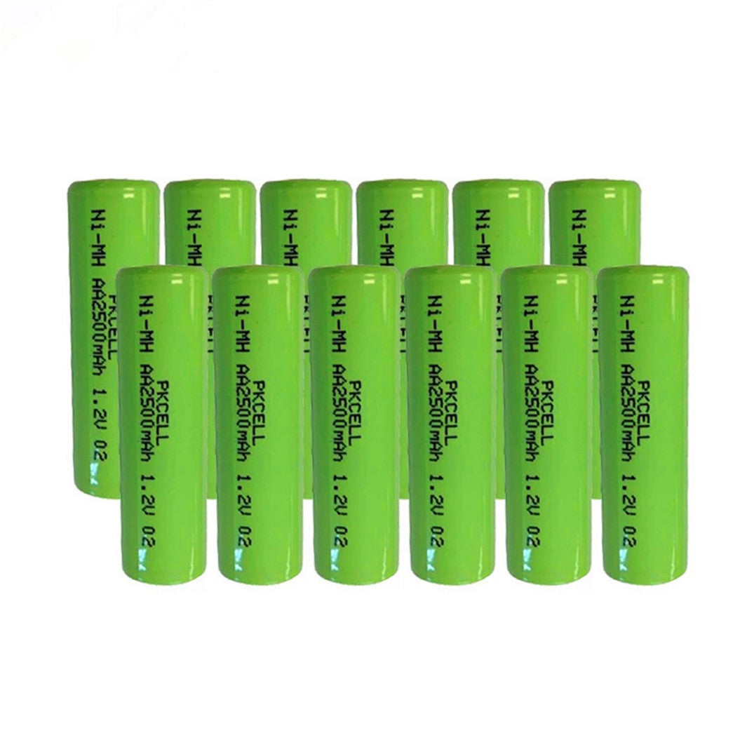 12 pilas recargables AA NIMH de 1,2 V y 2500 mAh