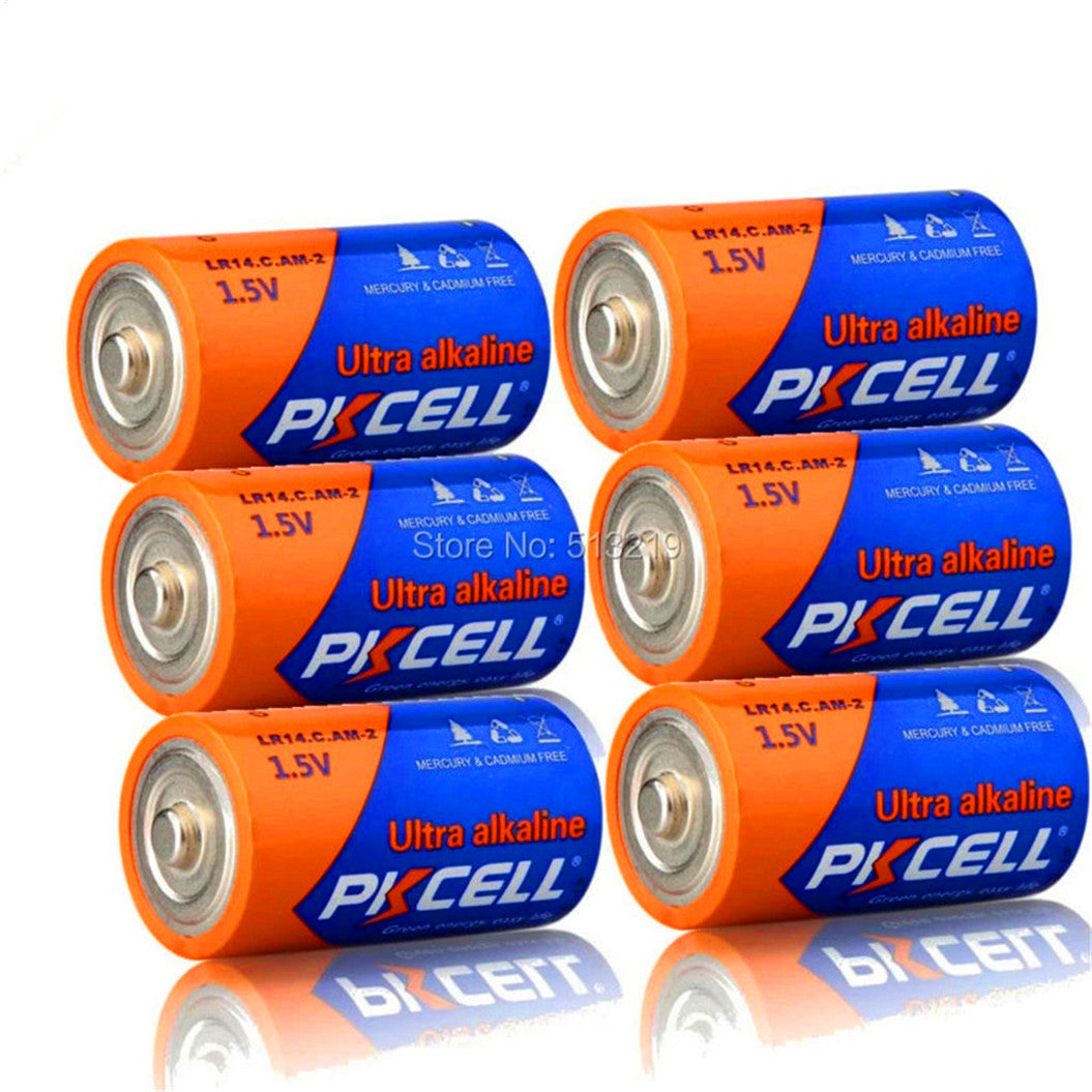 6 pilas alcalinas LR14 AM2 de tamaño C para cámaras digitales, MP3, Walkman y juguetes electrónicos