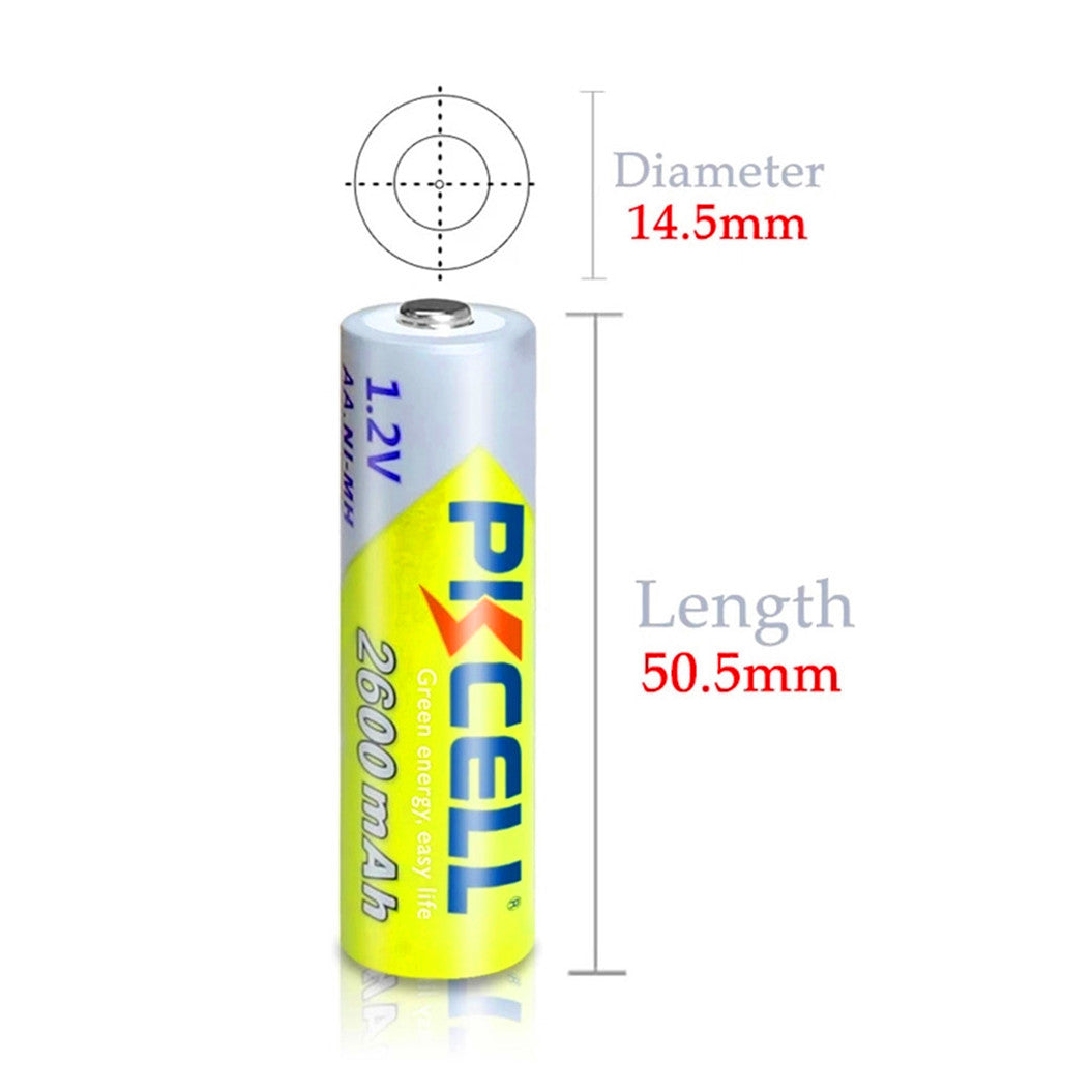 12개입 1.2V 2600mAh Ni-MH AA 배터리 (디지털 카메라, 휴대용 비디오, 게임, 손전등용)