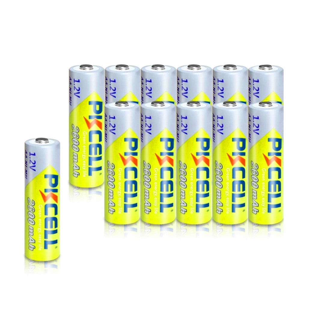 12개입 1.2V 2600mAh Ni-MH AA 배터리 (디지털 카메라, 휴대용 비디오, 게임, 손전등용)