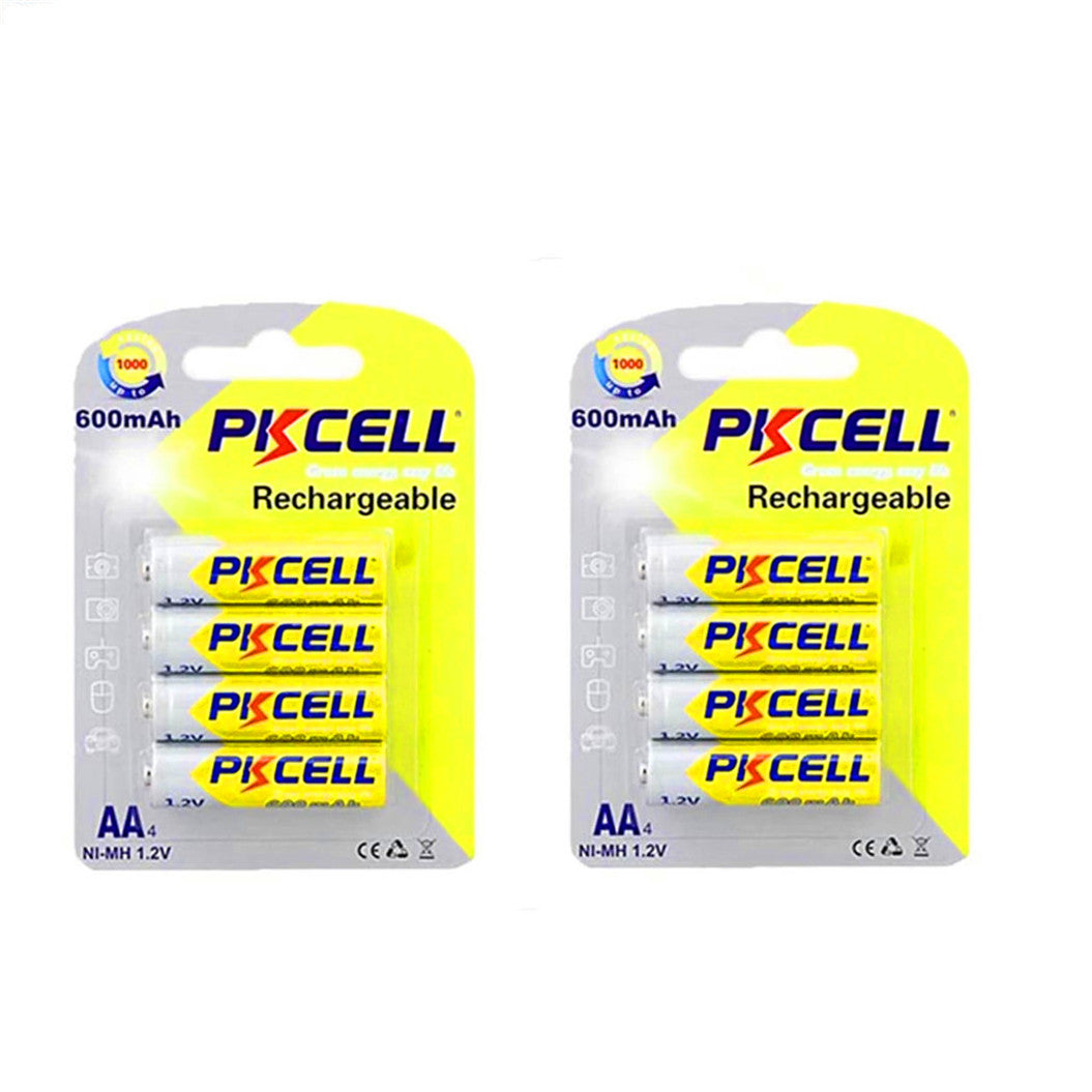 8Pcs NIMH 600mah 1.2V Batteries For Digital Camera,portable video, game, flashlight