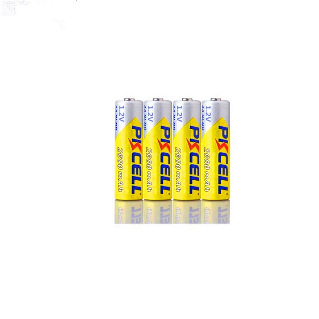 디지털 카메라, 휴대용 비디오, 게임, 플래시라이트, 리모컨용 4개입 1.2V 2600mAh NiMH 충전식 AA 배터리