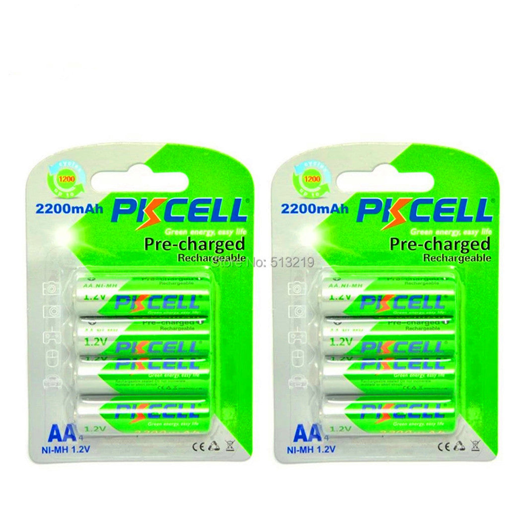 8개 세트 1.2V Ni-MH 2200mAh AA 배터리 - 디지털 카메라, 휴대용 비디오, 게임, 플래시라이트, 리모컨용
