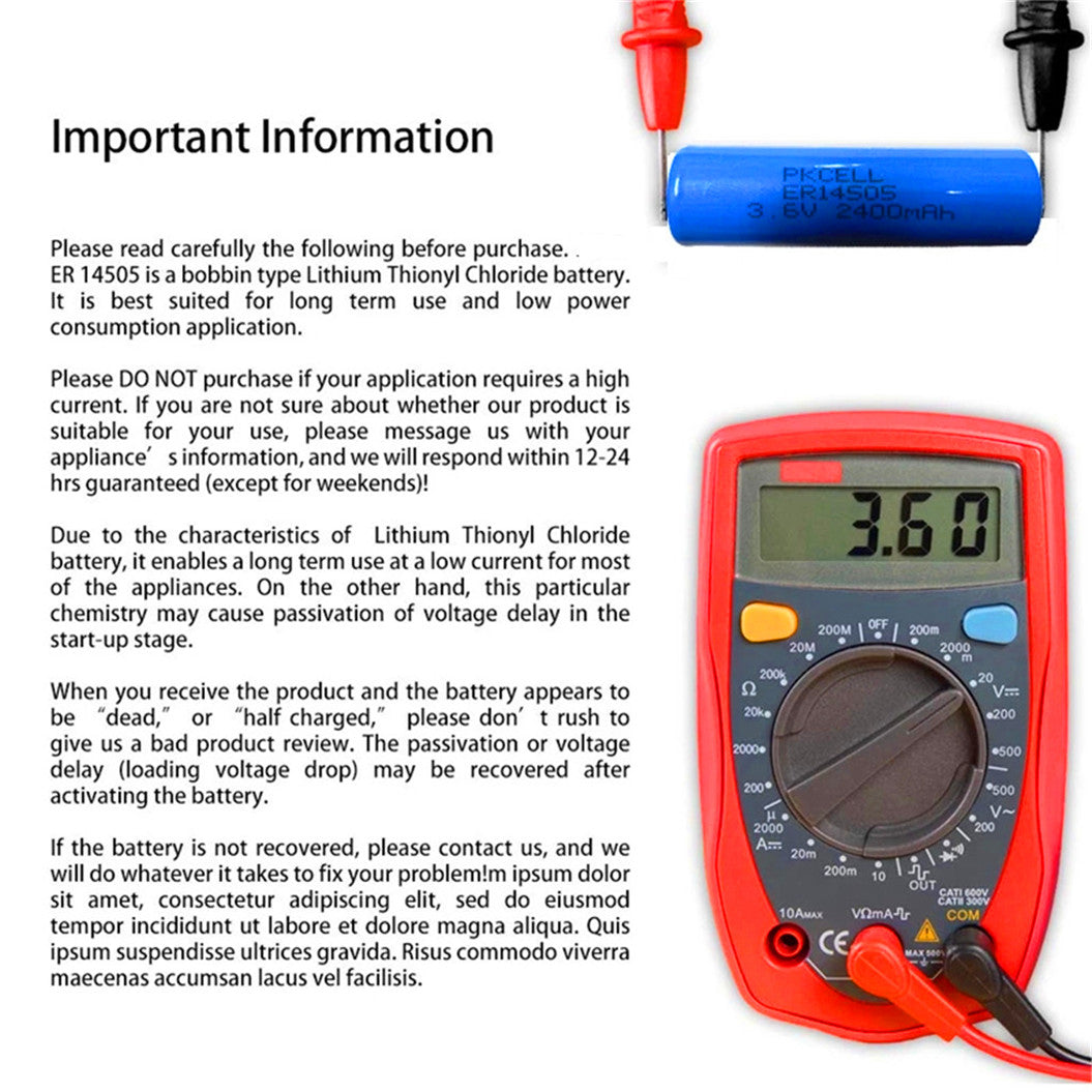 20PCS AA 3.6V 2400mAh 리튬 배터리 유틸리티 미터, GPS 추적, 카메라, 메모리 백업용