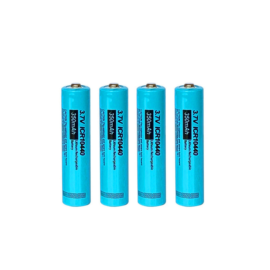 Lot de 4 batteries 10440 3,7 V 350 mAh pour lampe de poche LED, phare, mod mécanique, lampe de poche