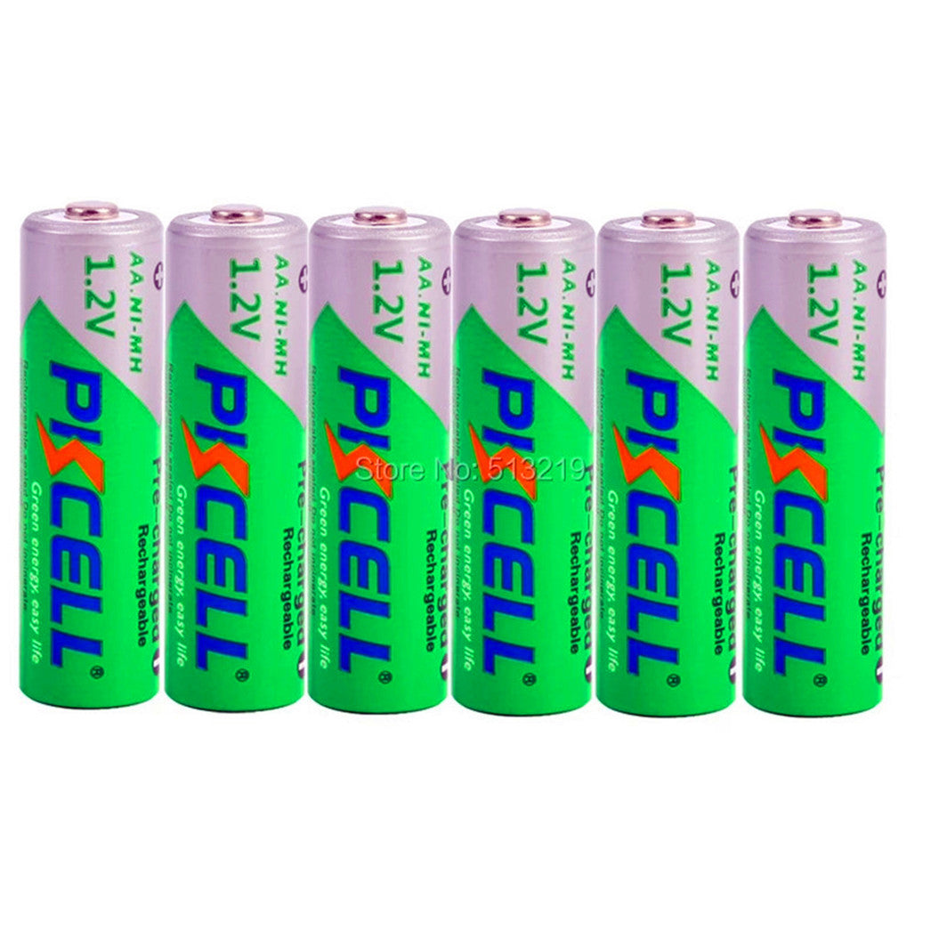 6 Peças de Baterias Recarregáveis Ni-MH AA 1.2V 2200mAh