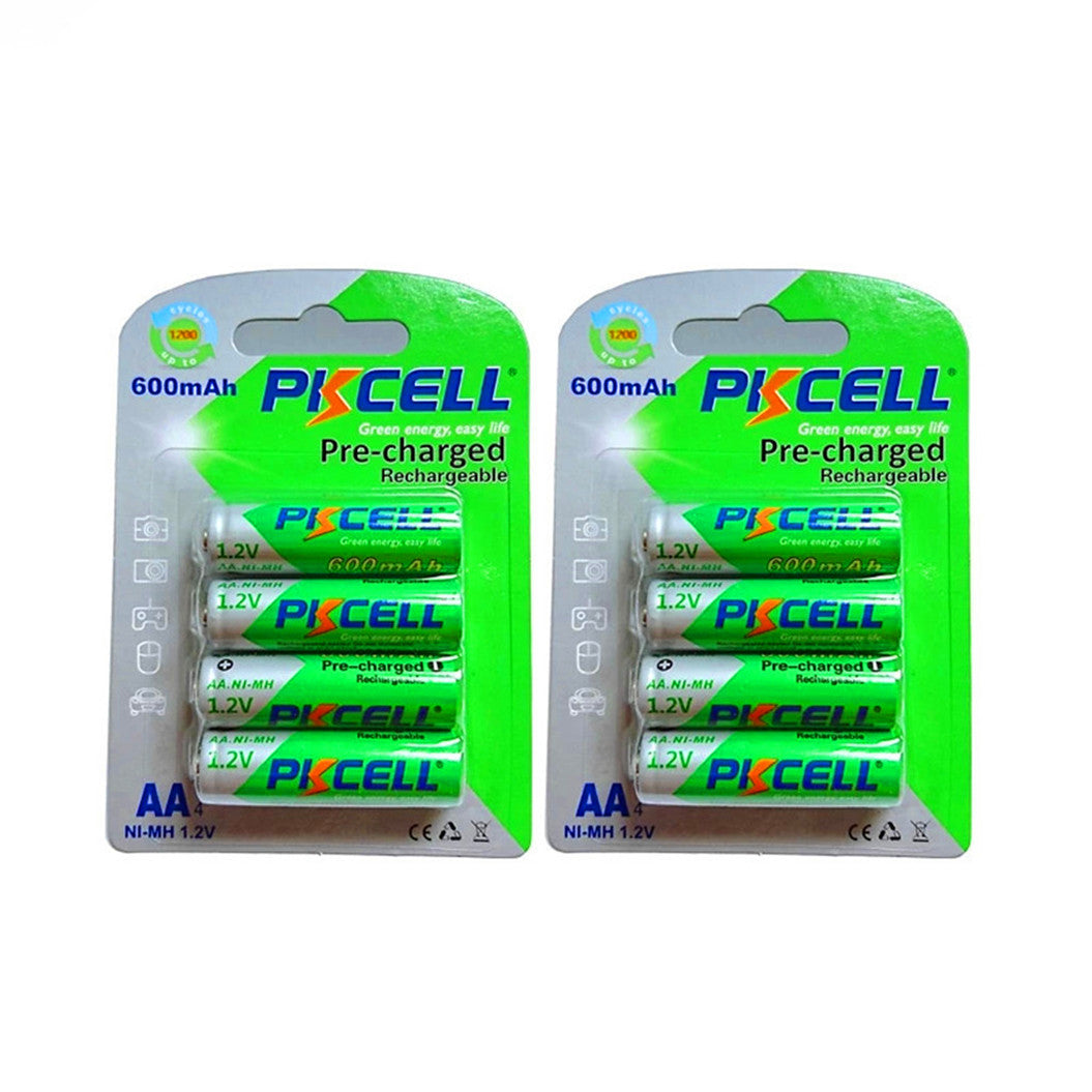 8개 세트 (2카드) 1.2V 600mAh Ni-MH AA 배터리 - 카메라, 휴대용 비디오, 게임, 플래시라이트, 리모컨용