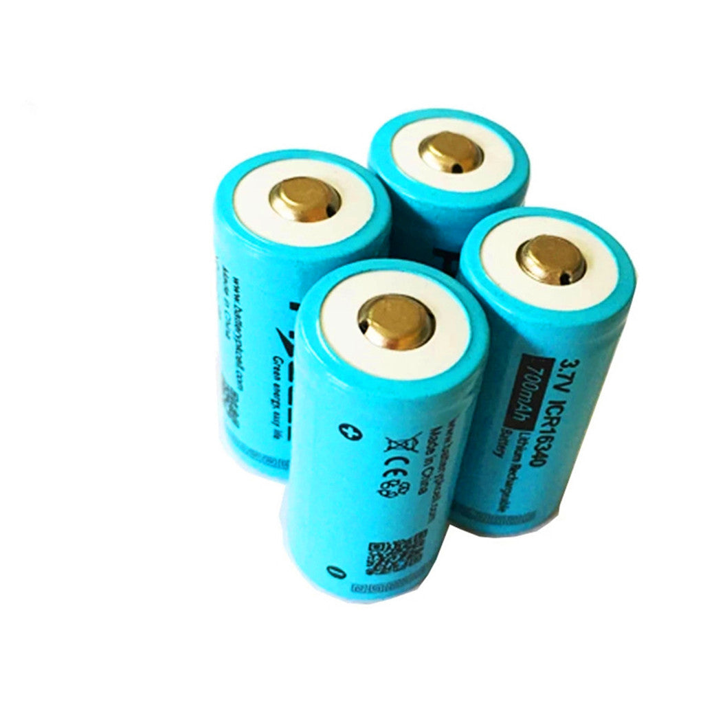 4PCS 3.7V 700mAh Li-Ion バッテリー LED フラッシュライト、ヘッドライト、機械式モッド、フラッシュライト用