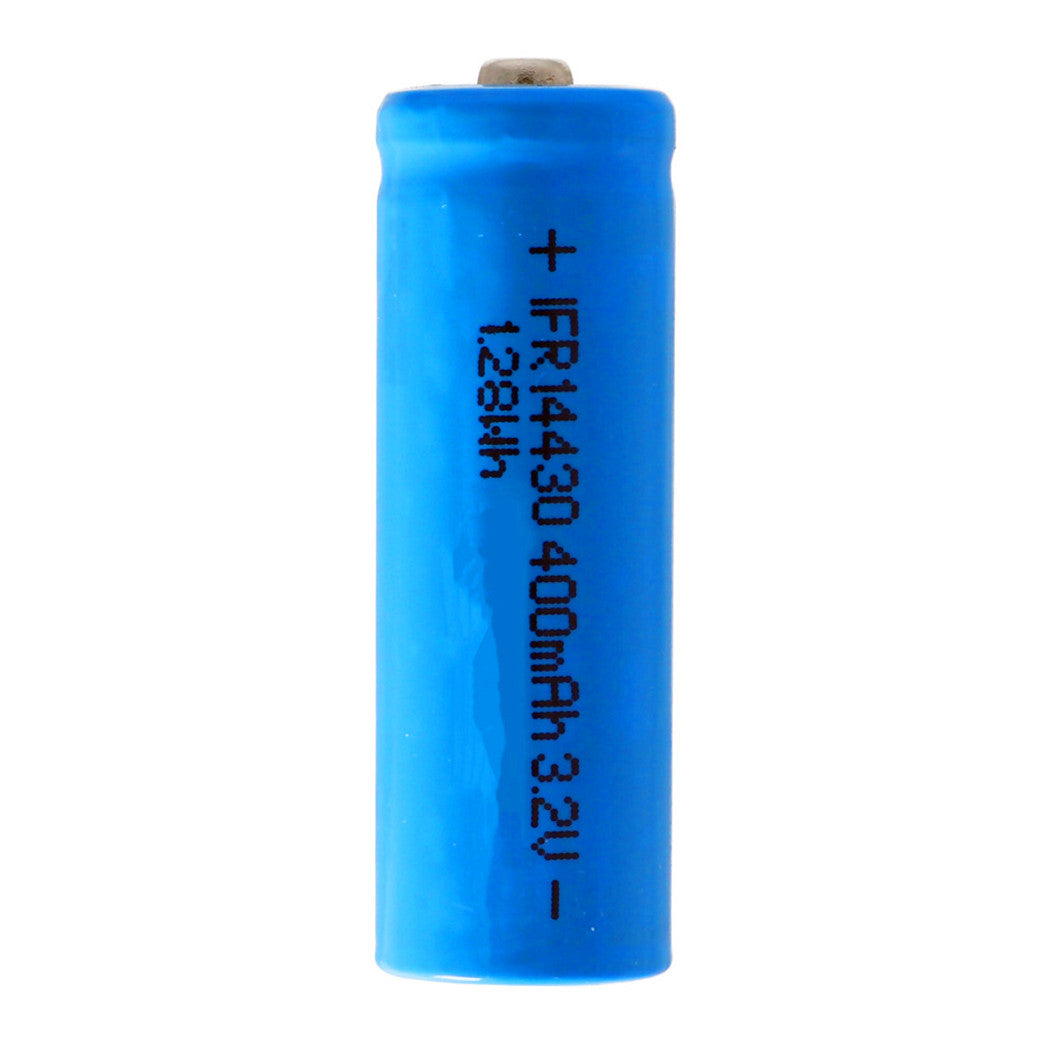 Batería LiFePo4 IFR 14430 400mAh 3,2V con cabezal de 43,8x14,2mm, sin protección