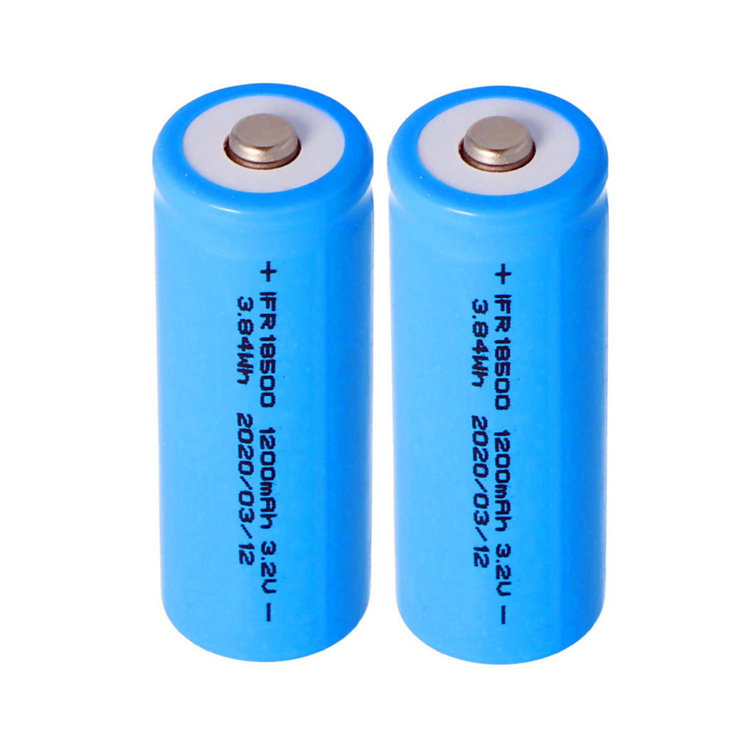 2 stuks batterijen 17.5x48mm 1000mA 18500, geschikt voor Duracell zonne-energie lithium ijzerfosfaat batterij LiFePO4 3.2V