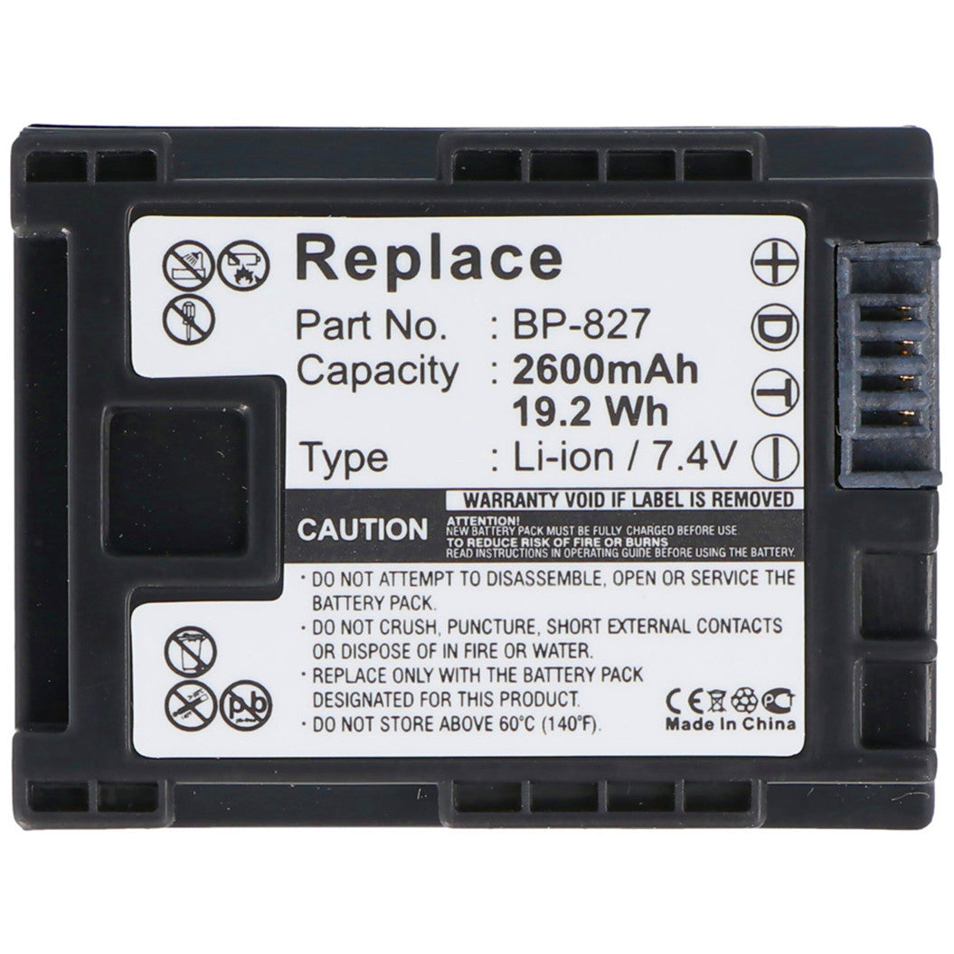 7.4V 2400mAh バッテリー Canon BP-819シリーズ用