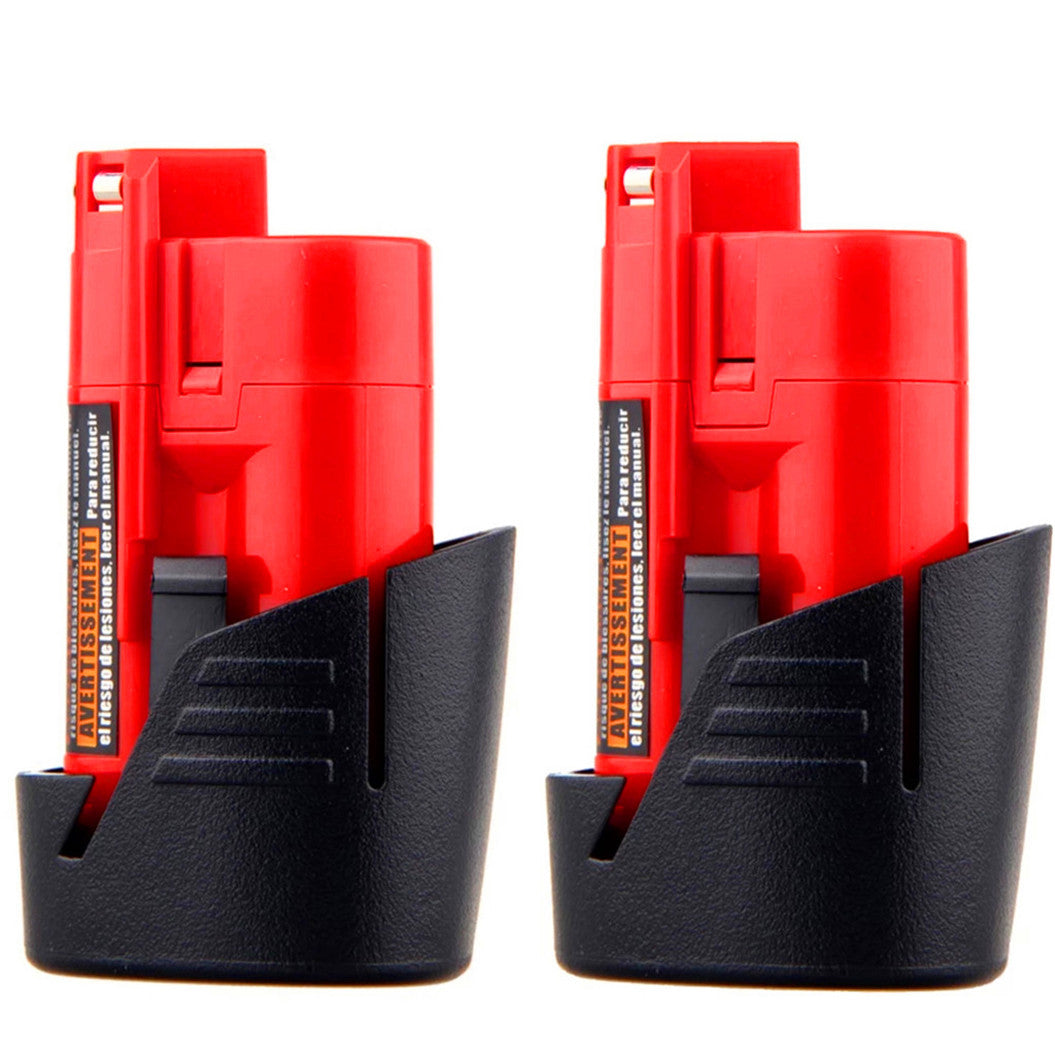 Lot de 2 batteries Li-Ion 12 V 3000 mAh pour Milwaukee M12 48-11-2401, 48-11-2402, 48-11-2420, 48-11-2440, 48-11-2460