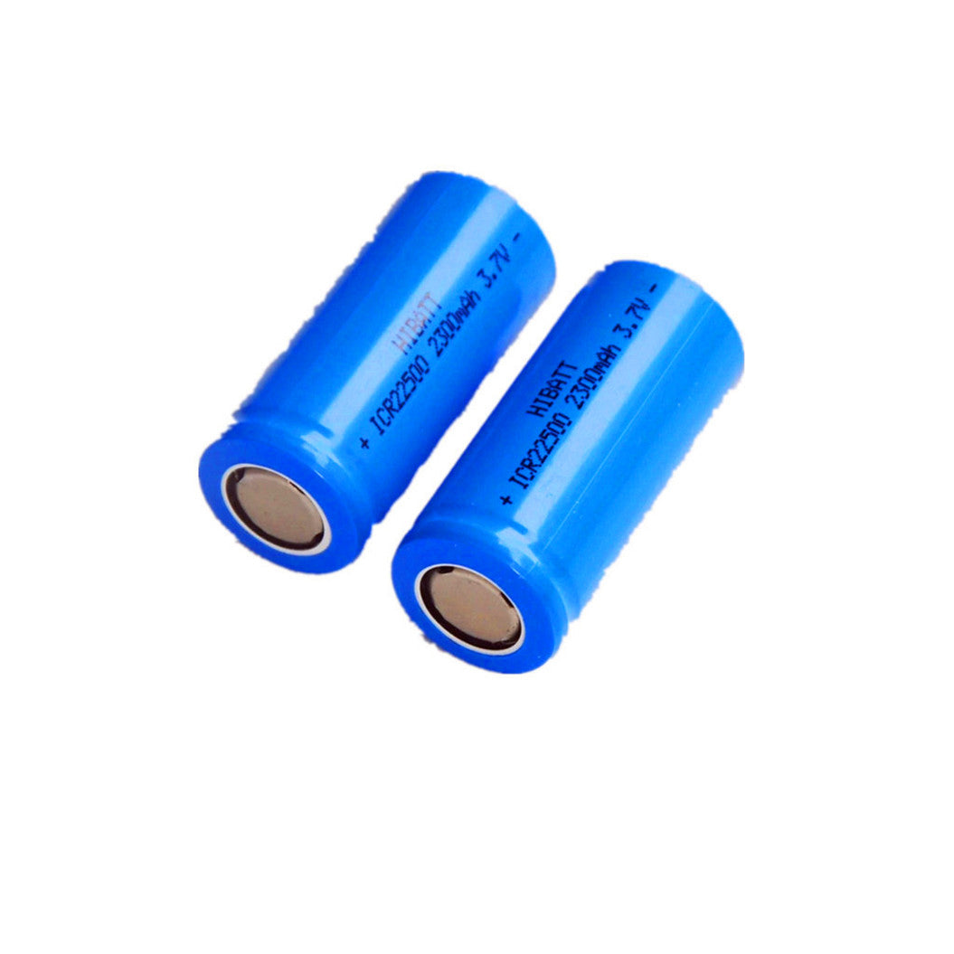 2個セット 3.7V 22500 バッテリー ICR22500 2300mAh 懐中電灯・電気シェーバー用