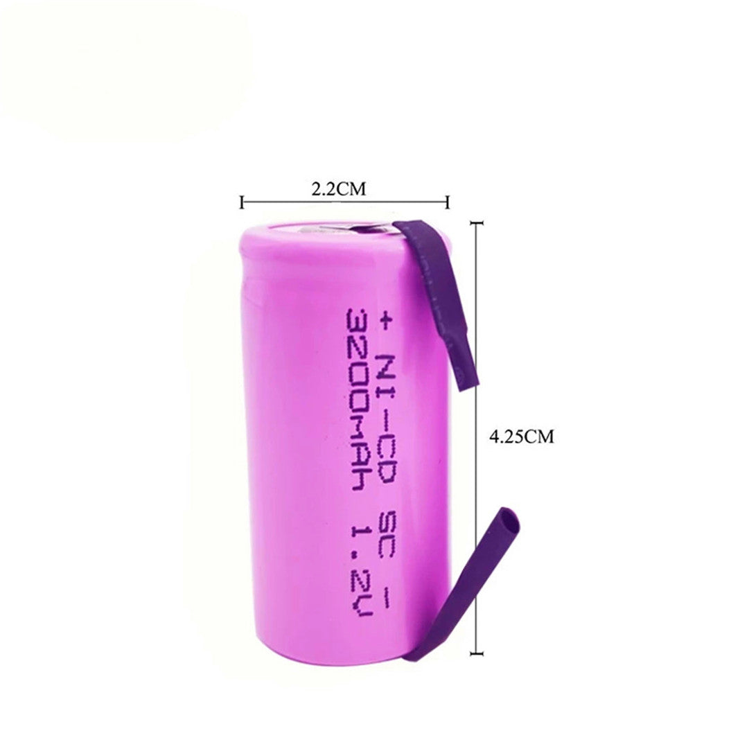 20PCS SC 3200mAh 1.2 V battery 4 / 5SC Sub C Ni-cd battery, with drill screwdriver welding piece