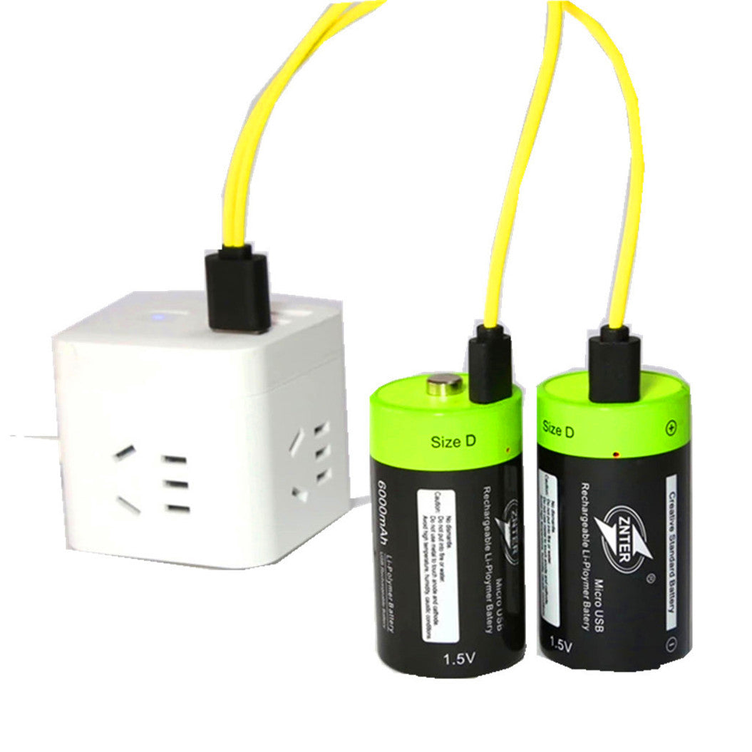 D 사이즈 1.5V 4000mAh 마이크로 USB 리튬 배터리 Pilha 다기능 리튬 폴리머