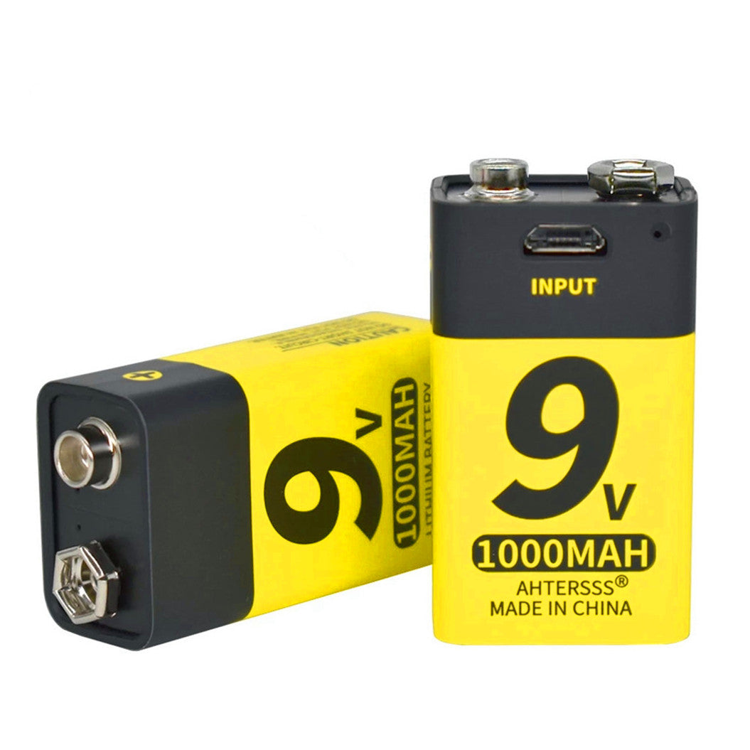 2개 9V USB 배터리 리튬 6F22 9V 리튬 이온 배터리 멀티미터, 연기 감지기, 금속 탐지기 및 기타 장비용