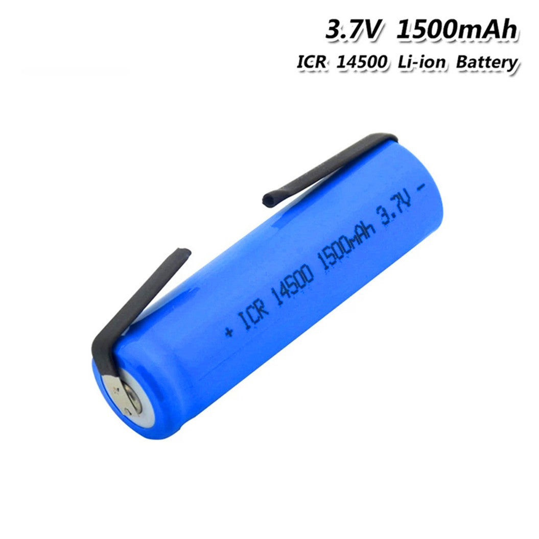 2 piezas 14500 3.7V 1500mAh batería de iones de litio con linterna, linterna, micrófono, radio, gamepad, faro, 14500 Akku500