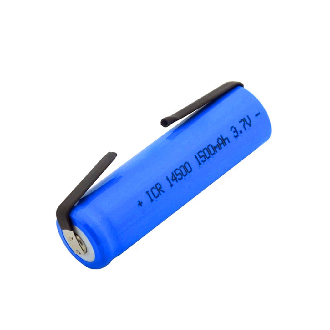 2 piezas 14500 3.7V 1500mAh batería de iones de litio con linterna, linterna, micrófono, radio, gamepad, faro, 14500 Akku500