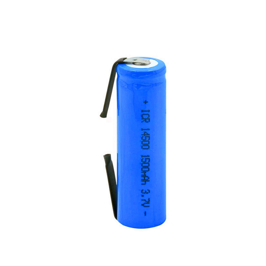 2 piezas 14500 3.7V 1500mAh batería de iones de litio con linterna, linterna, micrófono, radio, gamepad, faro, 14500 Akku500