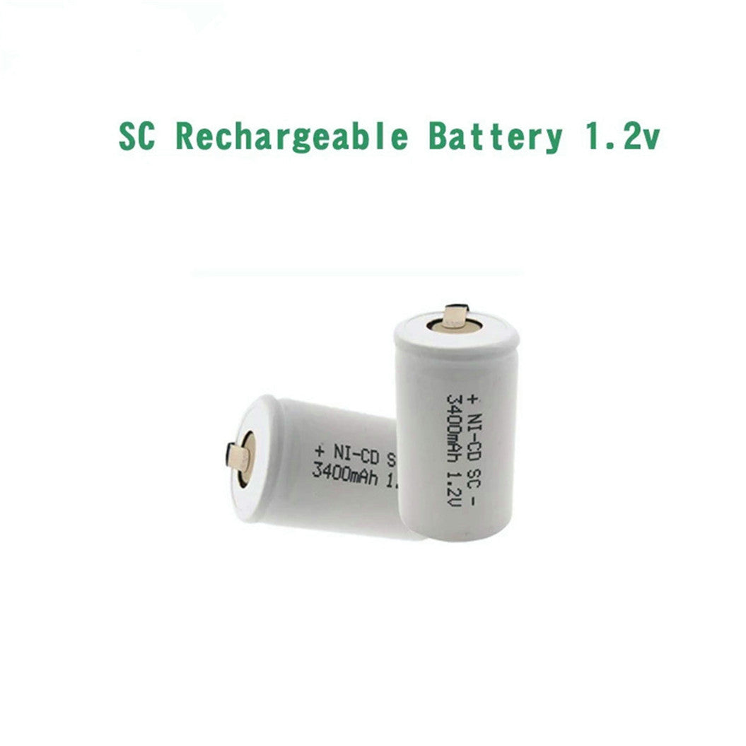 Lot de 12 batteries SC 3400 mAh 1,2 V 1,2 V Sub C NI CD, avec perceuse/visseuse soudée