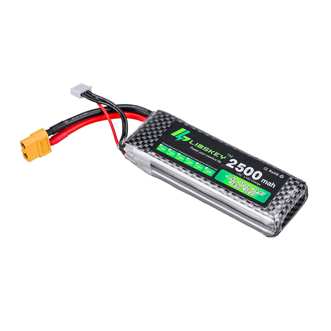 Batterie lithium-polymère haute performance 11,1 V 2500 mAh 3S pour voiture télécommandée, avion, hélicoptère